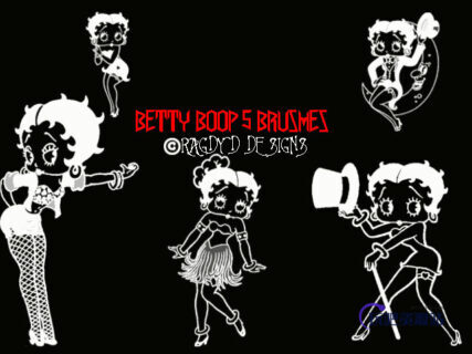 时髦的卡通女郎贴纸PS可爱笔刷-玩吧资源站