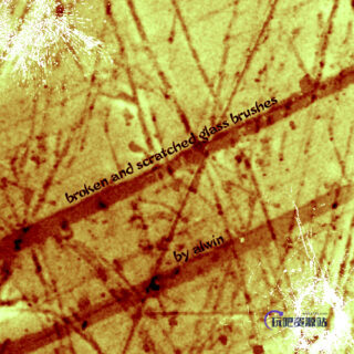 碎玻璃孔洞效果PS笔刷素材-玩吧资源站