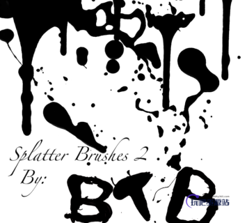 油漆喷溅、水墨滴溅材质图案PS笔刷素材-玩吧资源站
