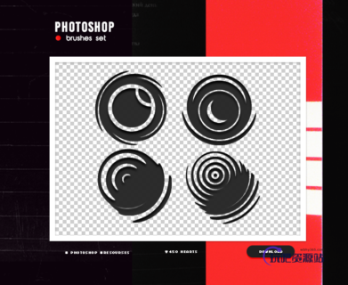 旋风圆形装饰图案PS笔刷素材-玩吧资源站