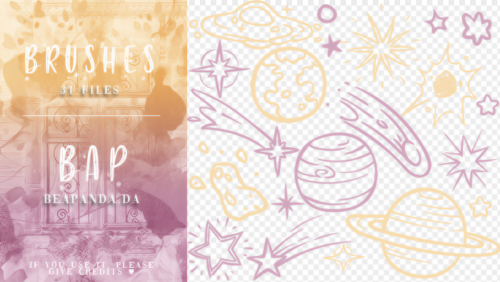 31种涂鸦宇宙元素美图PS笔刷素材-玩吧资源站