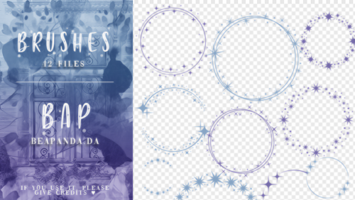 12种星光花圈图案PS笔刷素材-玩吧资源站