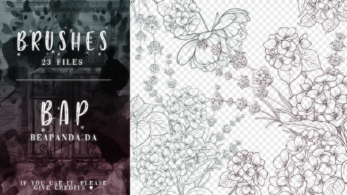 23种富贵花朵盛开图案PS笔刷素材-玩吧资源站