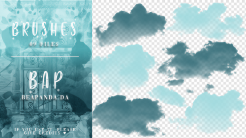 9种真实天空云彩、云朵剪影图形PS笔刷素材-玩吧资源站