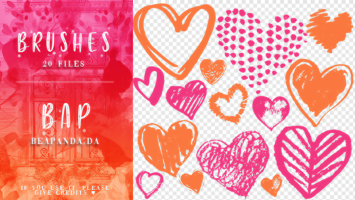 20种童趣恋爱爱心、心形图案PS美图笔刷-玩吧资源站