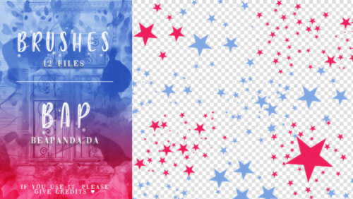 12种五角星、星星图案背景PS装饰笔刷素材-玩吧资源站