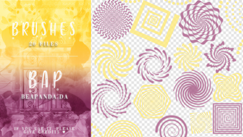 20种旋转花纹图案PS笔刷素材-玩吧资源站