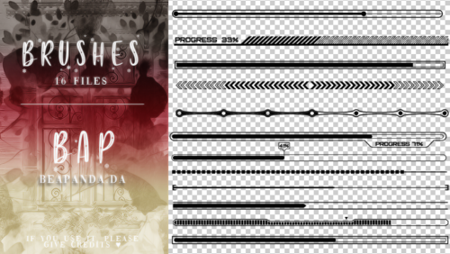 16种机械元素、分割线、进度条等PS笔刷素材-玩吧资源站