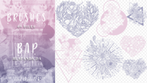 9种鲜花花朵装饰图案PS笔刷素材-玩吧资源站