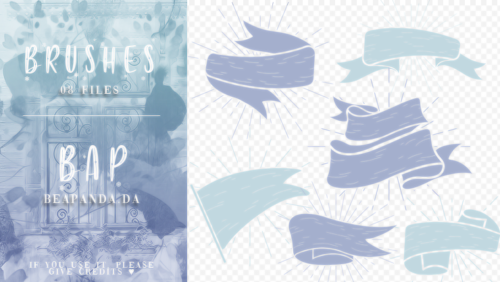 手绘旗帜、标语背景横幅PS笔刷素材-玩吧资源站