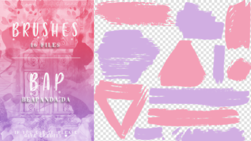 16种毛笔刷子、颜料画笔笔触涂痕PS笔刷素材-玩吧资源站