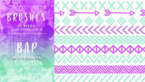 手绘可爱的箭头、查查、回纹等分割符号PS笔刷素材-玩吧资源站