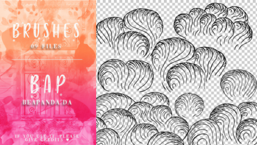 扇贝式花纹图案Photoshop笔刷素材-玩吧资源站