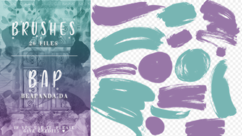 26种油漆刷子涂痕PS笔刷素材-玩吧资源站