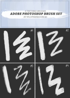 4种笔触效果纹理、粉笔纹理、喷漆纹理PS笔刷素材-玩吧资源站