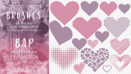 20种爱心、非主流心形图案PS恋爱笔刷-玩吧资源站