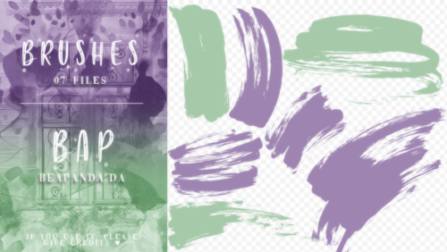 7种毛笔涂鸦、涂抹笔记Photoshop笔刷素材-玩吧资源站