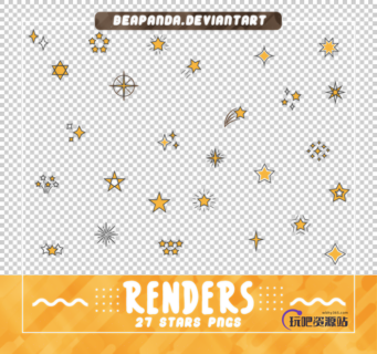 各种卡通星星符号图案Photoshop笔刷素材（PNG图片格式）-玩吧资源站