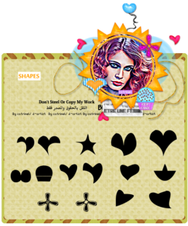 爱心、心形图案、残缺爱心印记PS笔刷素材（.csh自定义形状ps素材）-玩吧资源站