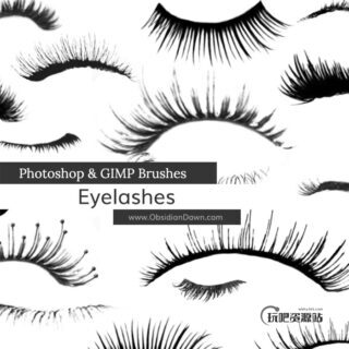 非主流睫毛、假睫毛装扮PS笔刷素材-玩吧资源站