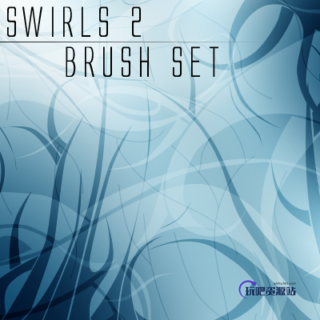 漩涡花纹、火焰式印花图案PS笔刷素材-玩吧资源站