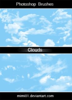 真实蓝天白云效果PS笔刷素材-玩吧资源站