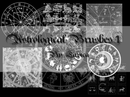 星座占卜术、十二星座魔法阵PS笔刷素材-玩吧资源站