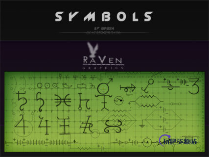 神秘符号图文Photoshop笔刷素材下载-玩吧资源站
