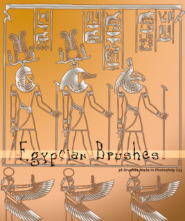 埃及壁画图案PS笔刷下载-玩吧资源站