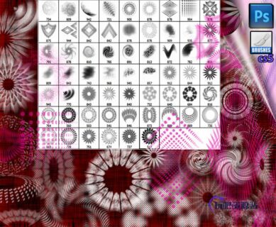 抽象式分形印花图案PS装饰图案笔刷-玩吧资源站