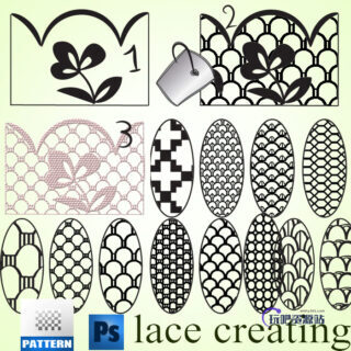 蕾丝刺绣式花纹图案Photoshop填充图案文件底纹素材 .pat 下载-玩吧资源站