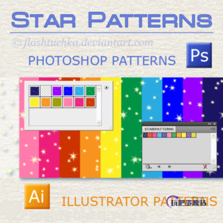 星星闪耀背景、圣诞节雪花背景图案Photoshop图案底纹素材.pat-玩吧资源站