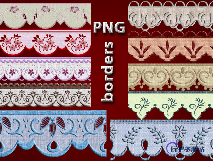 中东风格的植物花边图案PS笔刷素材（PNG图片格式）