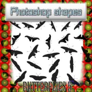 飞翔的蝴蝶、飞蛾剪影图形PS笔刷下载(csh格式，自定义形状)-玩吧资源站