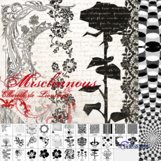 欧式复古式鲜花花纹图案Photoshop印花笔刷下载-玩吧资源站