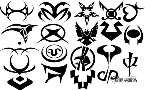 星际之门雅法纹身图案Photoshop刺青笔刷素材下载-玩吧资源站