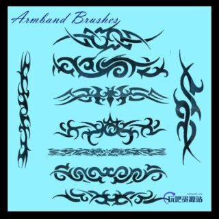 酷炫魔鬼纹饰、刺青、纹身图案Photoshop不良纹身笔刷-玩吧资源站