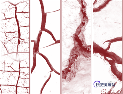 土地开裂、干涸、干旱效果纹理PS笔刷下载-玩吧资源站