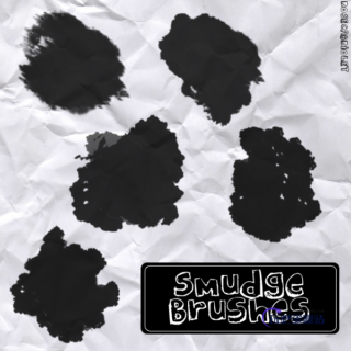 5种涂抹效果PS笔刷下载-玩吧资源站