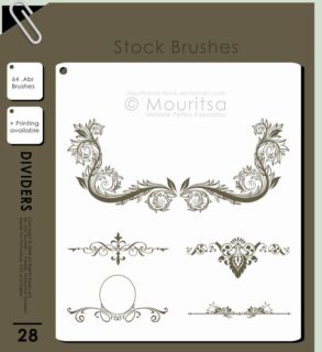 精美的欧式贵族艺术植物印花图案Photoshop笔刷素材-玩吧资源站