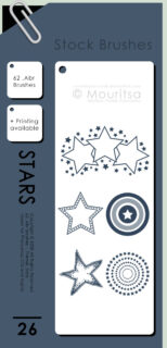 五彩星星图案、闪烁星星符号Photoshop笔刷素材-玩吧资源站