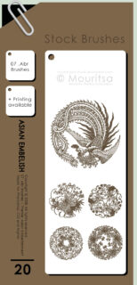 中华传统凤凰、富贵花纹等图案PS装饰笔刷-玩吧资源站