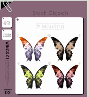 梦幻蝴蝶图案PS笔刷（PNG图片格式素材）-玩吧资源站