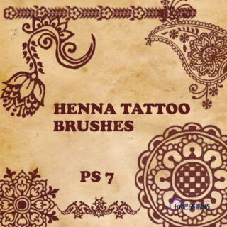 印度传统艺术花纹Photoshop印花图案笔刷-玩吧资源站