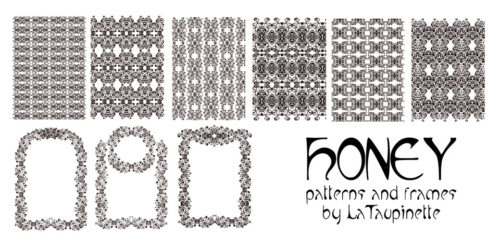 6种万花筒风格的花边图形Photoshop笔刷下载-玩吧资源站