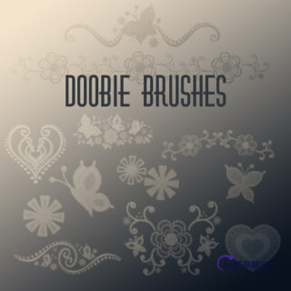 漂亮的植物艺术印花图案Photoshop笔刷下载-玩吧资源站