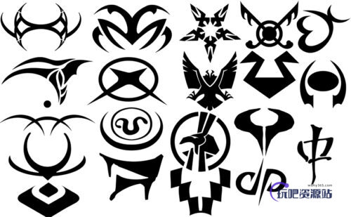 星际之门之雅法纹身PS笔刷素材-玩吧资源站