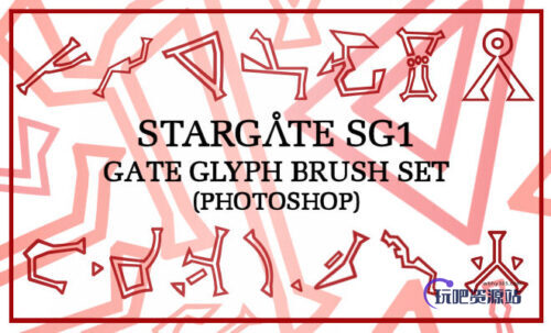 奇异部落文字图形PS笔刷下载-玩吧资源站