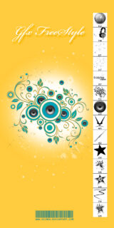 非主流时尚元素音乐图案PS笔刷下载-玩吧资源站