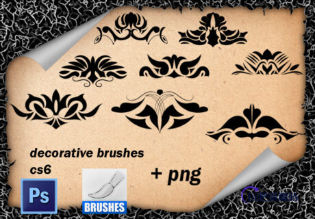 欧式贵族风格的印花图案PS笔刷下载-玩吧资源站